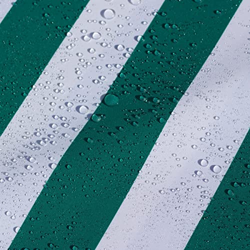 AQUA DENVER Wasserdichter Polyester Stoff Reißfest für Vordächer, Zelte, Outdoorbekleidung, Garten Meterware Farbpalette (Weiß-grüne Streifen) von Generic
