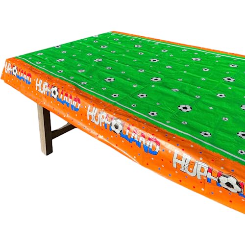Abnehmbare Orange Kunststoff Tischdecke Fußball Hup Holland EK/WM 180x120cm von Generic