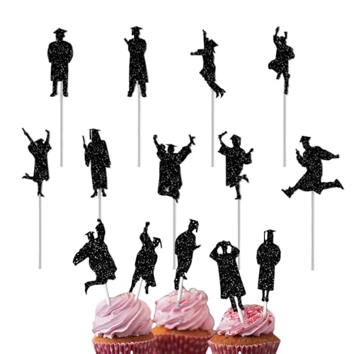 Abschlusskuchentopper, Abschluss -Cupcake -Topper - Papierabschluss -Vorspeise Picks,Vorspeisendekoration Set von 14 für Dessert Party, Cupcake Dekorationen Abschlusskuchentopper, Abschluss -Cupcake -Topper - Papierabschluss -Vorspeise Picks,Vorspeisendekoration Set von 14 für Dessert Party, Cupcake Dekorationen von Generic