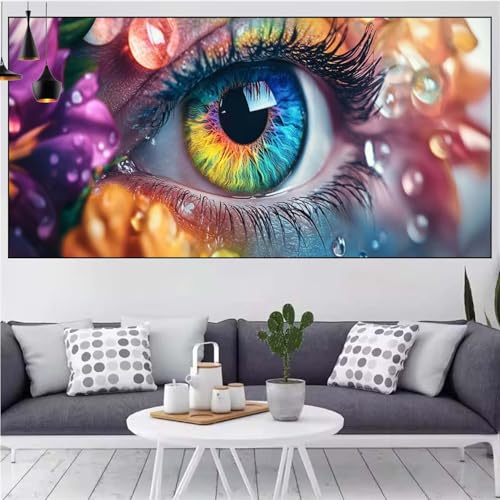 Abstrakt Diamond Painting xxl 100x200cm Diamond Painting Erwachsene Auge Diamant Malerei Set,Mosaikherstellung Malen Nach Zahlen Cross Stickerei Kunst Leinwand Malerei Kits,Décor Gifts Frauen CN-79 von Generic