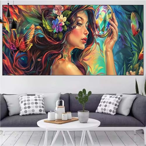 Abstrakt Diamond Painting xxl 100x200cm Diamond Painting Erwachsene Schönheit Diamant Malerei Set,Mosaikherstellung Malen Nach Zahlen Cross Stickerei Kunst Leinwand Malerei Kits,Gifts Frauen CN-73 von Generic