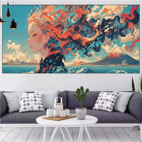 Abstrakt Diamond Painting xxl 100x200cm Diamond Painting Erwachsene Schönheit Diamant Malerei Set,Mosaikherstellung Malen Nach Zahlen Cross Stickerei Kunst Leinwand Malerei Kits,Gifts Frauen CN-75 von Generic