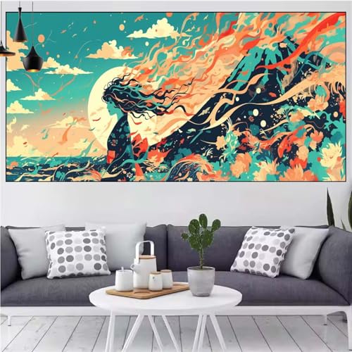 Abstrakt Diamond Painting xxl 100x200cm Diamond Painting Erwachsene Schönheit Diamant Malerei Set,Mosaikherstellung Malen Nach Zahlen Cross Stickerei Kunst Leinwand Malerei Kits,Gifts Frauen CN-76 von Generic