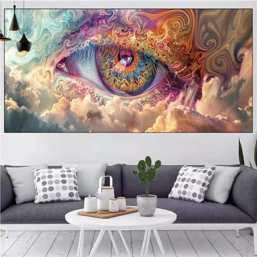 Abstrakt Diamond Painting xxl 90x180cm Diamond Painting Erwachsene Auge Diamant Malerei Set,Mosaikherstellung Malen Nach Zahlen Cross Stickerei Kunst Leinwand Malerei Kits,Décor Geschenke Frauen CN-81 von Generic