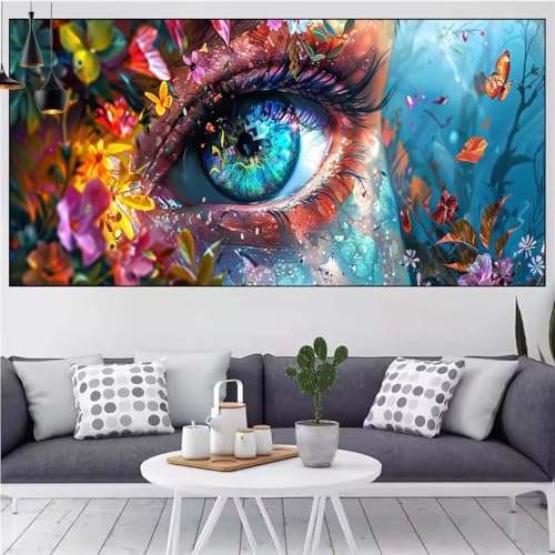 Abstrakt Diamond Painting xxl 90x180cm Diamond Painting Erwachsene Auge Diamant Malerei Set,Mosaikherstellung Malen Nach Zahlen Cross Stickerei Kunst Leinwand Malerei Kits,Décor Geschenke Frauen CN-84 von Generic
