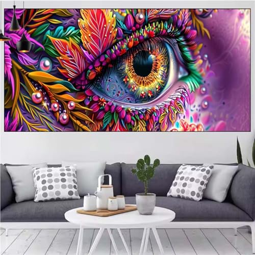 Abstrakt Diamond Painting xxl 90x180cm Diamond Painting Erwachsene Auge Diamant Malerei Set,Mosaikherstellung Malen Nach Zahlen Cross Stickerei Kunst Leinwand Malerei Kits,Décor Geschenke Frauen CN-82 von Generic