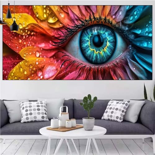 Abstrakt Diamond Painting xxl 90x180cm Diamond Painting Erwachsene Auge Diamant Malerei Set,Mosaikherstellung Malen Nach Zahlen Cross Stickerei Kunst Leinwand Malerei Kits,Décor Geschenke Frauen CN-87 von Generic