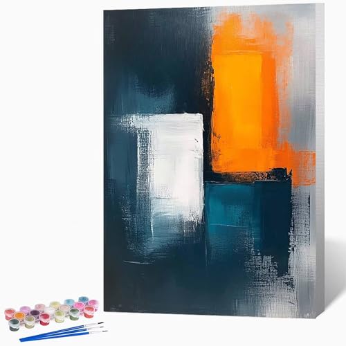 Abstrakt Malen Nach Zahlen Erwachsene Bunt Malen Nach Zahlen DIY Set Erwachsene 100x135cm, Kreativ Handgemalt Leinwand Set Mit 3-Pinseln Und Acrylfarbe, Geschenke FüR Frauen (Ohne Rahmen) -LKF0754L0 von Generic