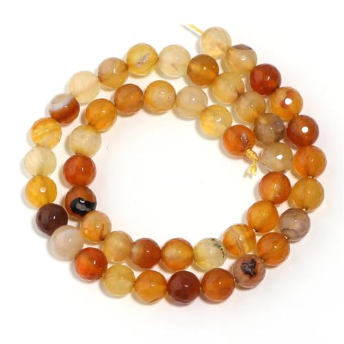 Achat-Perlen, rund, lose Perlen, Abstandshalter für Schmuckherstellung, DIY, Halsketten, Armbänder, ES Gelb, 8 mm, 45 Stück Achat-Perlen, rund, lose Perlen, Abstandshalter für Schmuckherstellung, DIY, Halsketten, Armbänder, ES Gelb, 8 mm, 45 Stück von Generic