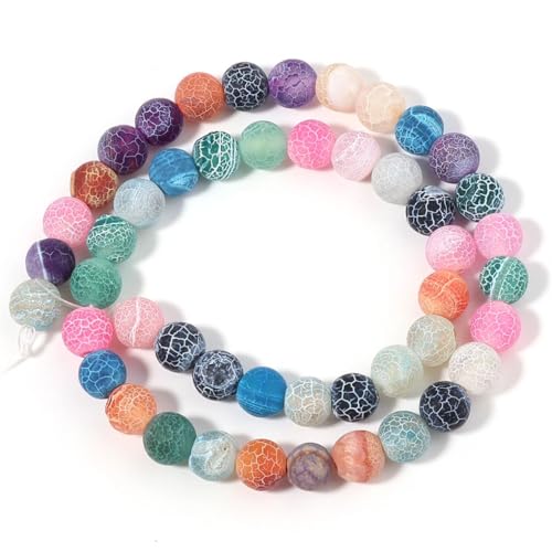Achatsteinperlen für Schmuckherstellung, DIY, Halsketten, Armbänder, 8 mm, 45 Stück, 35–60 Stück von Generic