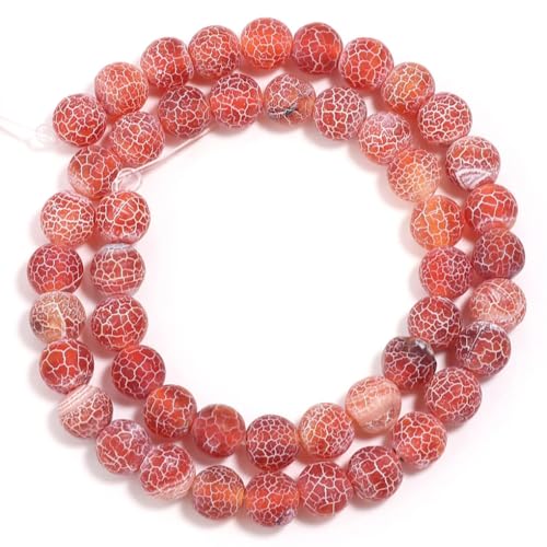 Achatsteinperlen für Schmuckherstellung, DIY, Halsketten, Armbänder, Rot, 6 mm, 60 Stück, 35–60 Stück von Generic
