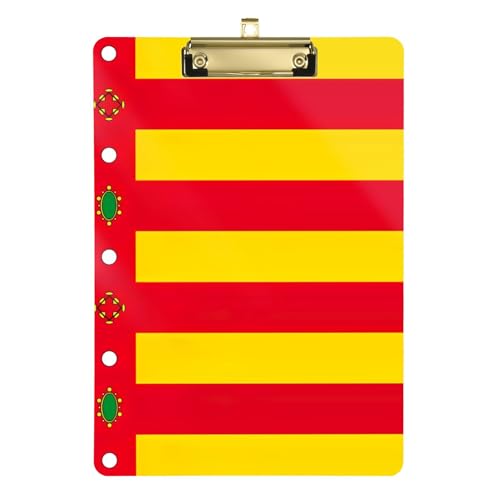 Acryl-Klemmbrett mit Flagge von Castellon, 30,5 x 22,9 cm, Krankenschwester-Klemmbretter, Klassenzimmer, farbige Schule, Bürobedarf, Silber von Generic