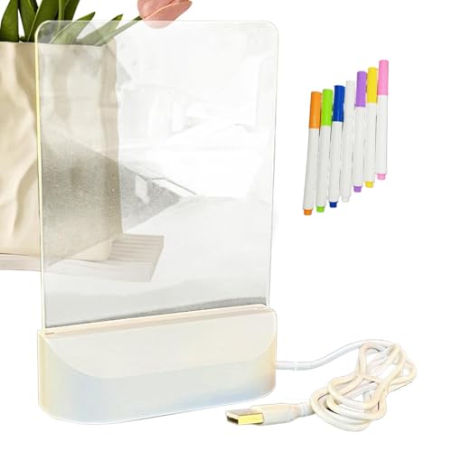 Acryl-Löschtafel mit Licht, LED-Anzeigetafel mit Farben, 12,7 x 17,8 cm, LED-beleuchtete Zeichenbrett, beschreibbare Nachrichten, Nachtlicht mit 7 B Acryl-Löschtafel mit Licht, LED-Anzeigetafel mit Farben, 12,7 x 17,8 cm, LED-beleuchtete Zeichenbrett, beschreibbare Nachrichten, Nachtlicht mit 7 B von Generic