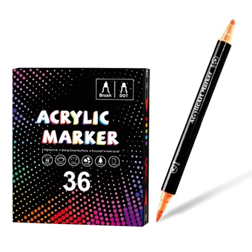 Acryl-Marker, Farbstifte, 12/24, Acrylstifte, wasserfest, Acryl-Marker, Bastelarbeiten, Malstift, permanenter Kunstbedarf für Kinder von Generic