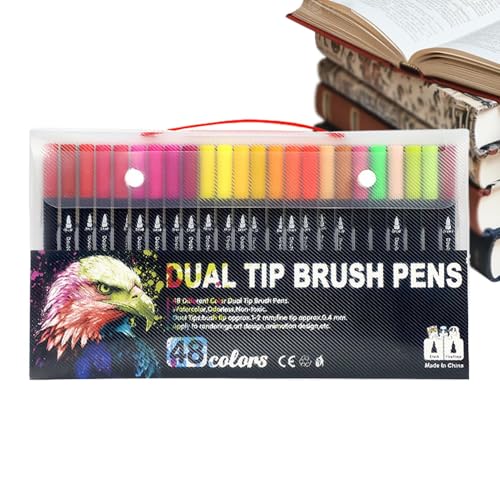 Acryl-Marker-Set: Permanente Zeichenstifte, doppelseitige Farben | schnell trocknende Acryl-Tintenmarker, wasserbasierte Malwerkzeuge für felsige oder Proge-Malerei von Generic