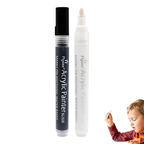 Acryl Marker Stift, Geruchlos Schwarz und Weiß Farbe Marker Stift, Zeichenstift für Stein Keramik Glas Holz Glas Metall Leinwand Zeichnung Acryl Marker Stift, Geruchlos Schwarz und Weiß Farbe Marker Stift, Zeichenstift für Stein Keramik Glas Holz Glas Metall Leinwand Zeichnung von Generic