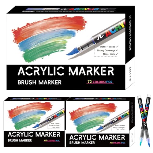Acryl Paint Marker - Marker Zum Ausmalen Und Kreativprojekte, Weiche Pinselspitze | Wasserdichtes Bastelzubehör Für Keramik Stein Fels Leinwand Stoff Holz Und Mehr Kombinierbar Mit Aquarelltechniken U Acryl Paint Marker - Marker Zum Ausmalen Und Kreativprojekte, Weiche Pinselspitze | Wasserdichtes Bastelzubehör Für Keramik Stein Fels Leinwand Stoff Holz Und Mehr Kombinierbar Mit Aquarelltechniken U von Generic