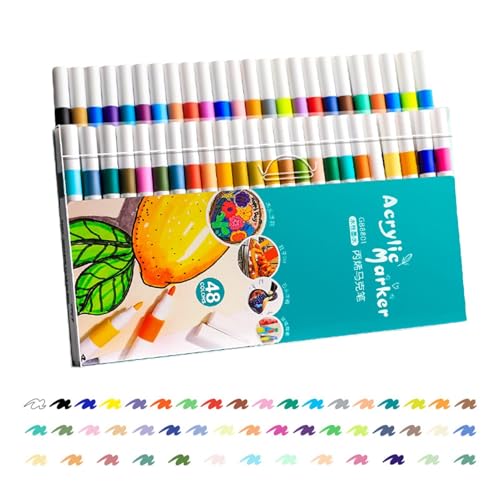 Acryl-Stoffmarker – Art Didys waschbar, vielseitig einsetzbare Farbstifte für Kinder, Farbmarker für Steine, Metall, Glas, und Textilien, ideal für Kalligraphie, Malerei und Marker von Generic