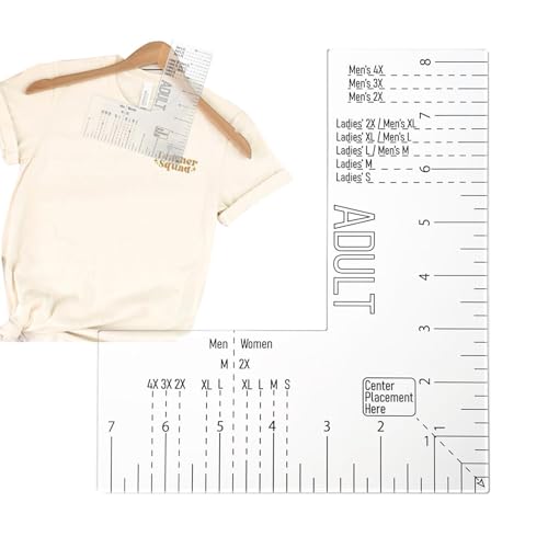 Acryl-T-Shirt-Guide: Heißpressen-Lineal, wesentliches Messwerkzeug für Sublimation und Siebdruck. Perfekt für Schneider, Profis oder Anfänger von Generic