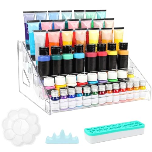 Acrylfarben-Organizer – Aufbewahrungs-Organizer für Farben, Farbflaschenhalter mit Pinselständer und Ablage | Kunstfarbflaschenhalter, Acrylfarben-Aufbewahrungsset für Pinsel, Acryl- und Ölfarbentuben Acrylfarben-Organizer – Aufbewahrungs-Organizer für Farben, Farbflaschenhalter mit Pinselständer und Ablage | Kunstfarbflaschenhalter, Acrylfarben-Aufbewahrungsset für Pinsel, Acryl- und Ölfarbentuben von Generic