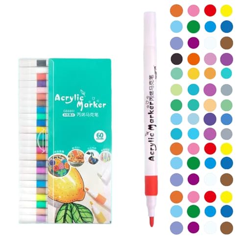 Acrylfarbenmarker, Set zum Ausmalen von , Filzstifte zum Ausmalen | Farbstifte mit feinen und kräftigen Spitzen, wasserfeste Permanentmarker von Generic