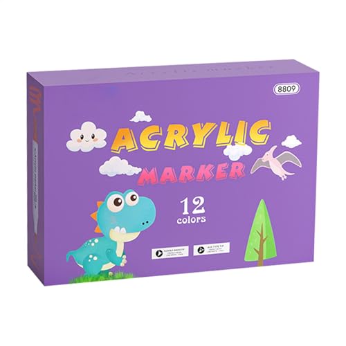 Acrylfarbenmarker, Wassermarker für Acrylfarben, Permanentfarbe Marke | Wassermarker mit weicher Spitze, schnell trocknender Graffiti-Marker für Leinwand und Glas von Generic