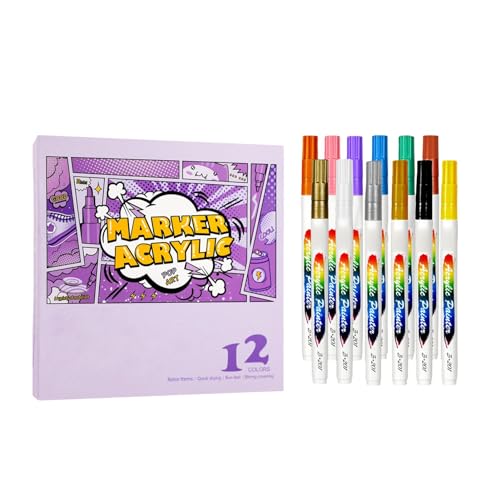 Acrylfarbenmarker – Graffiti-Marker, nicht klebend und wasserdicht, Farbstifte mit feiner Spitze | Acrylfarbenstifte, bunte Marker mit Aufbewahrungsbox für Acrylfarbenmarker – Graffiti-Marker, nicht klebend und wasserdicht, Farbstifte mit feiner Spitze | Acrylfarbenstifte, bunte Marker mit Aufbewahrungsbox für von Generic