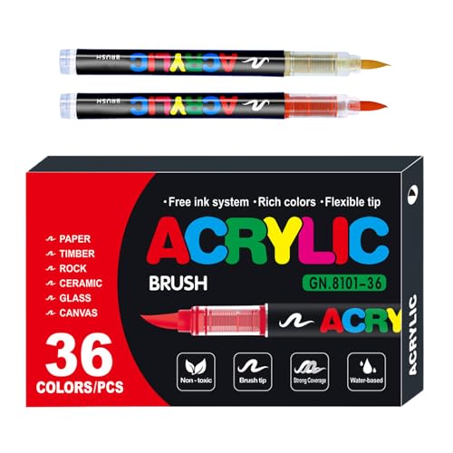 Acrylfarbenmarker - Permanent Paint Marker, Acrylmarker mit feiner Spitze | Artisan Art Painting Stift Set für Rock und Holzkunst, Acrylmarker Wasserdicht für P von Generic