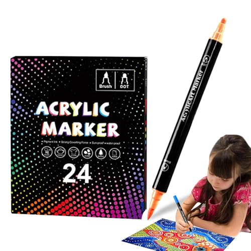 Acrylfarbstifte, Doppelspitze, 12/24, Acrylstifte, wasserfeste Acryl-Marker, Bastelarbeiten, Malstift, permanenter Kunstbedarf für Kinder von Generic