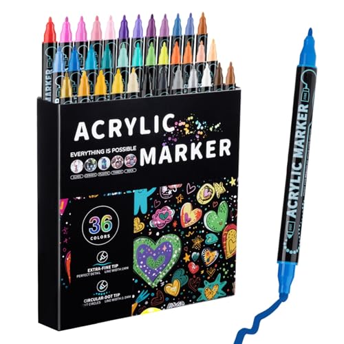 Acrylfarbstifte - Stifte und Marker für Holz, Leinwand, Felsmalerei | Steinoberflächen, Kunsthandwerk aus Acrylstiften,doppelseitige Stifte zum Zeichnen von Büchern Acrylfarbstifte - Stifte und Marker für Holz, Leinwand, Felsmalerei | Steinoberflächen, Kunsthandwerk aus Acrylstiften,doppelseitige Stifte zum Zeichnen von Büchern von Generic