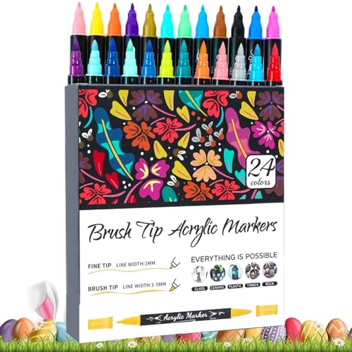 Acrylmarker, Acrylfarben-Stifte, wasserdichte Doppelspitzen-Marker für alle Altersgruppen und Niveaus, zweifarbige Malstifte für Manuali von Generic