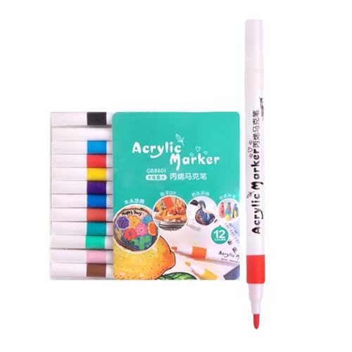 Acrylmarker Stifte Set - Lebendiges Acryl -Stifte -Kit, Wasserdichte Malmarkierungen | Multi-Oberflächen-Farbstifte, Tragbare Kunstversorgungen Für, Glas, Stoff, Gestein, Metall, Keramik Und Porz Acrylmarker Stifte Set - Lebendiges Acryl -Stifte -Kit, Wasserdichte Malmarkierungen | Multi-Oberflächen-Farbstifte, Tragbare Kunstversorgungen Für, Glas, Stoff, Gestein, Metall, Keramik Und Porz von Generic