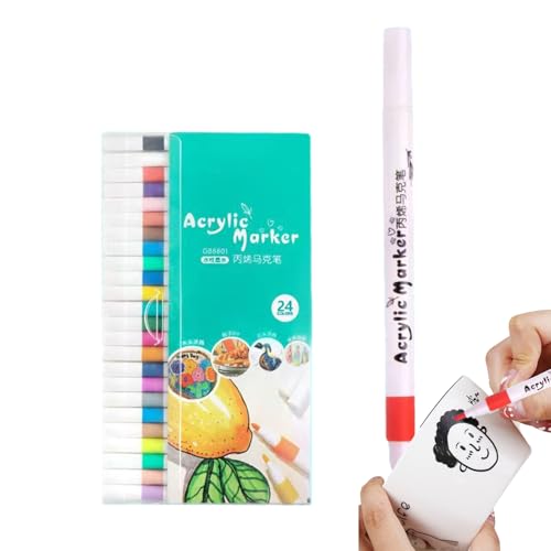 Acrylmarker Stifte Set - Lebendiges Acryl -Stifte -Kit, Wasserdichte Malmarkierungen | Multi-Oberflächen-Farbstifte, Tragbare Kunstversorgungen Für, Glas, Stoff, Gestein, Metall, Keramik Und Porz Acrylmarker Stifte Set - Lebendiges Acryl -Stifte -Kit, Wasserdichte Malmarkierungen | Multi-Oberflächen-Farbstifte, Tragbare Kunstversorgungen Für, Glas, Stoff, Gestein, Metall, Keramik Und Porz von Generic
