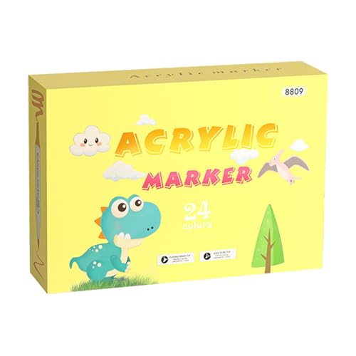 Acrylmarker für Kinder - Acrylfarbe Marker Permanent 12/24/36 Farben Malstift | Wassermarker Soft Tip Quick Dry Graffiti Marker für Leinwand & Glas von Generic