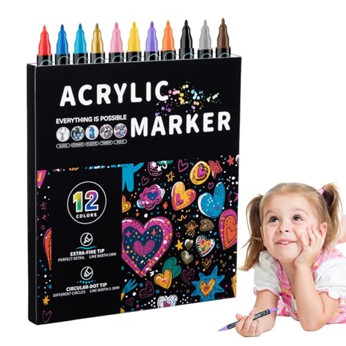 Acrylstifte,Farbstifte Acryl - Buchzeichnung Doppelseitige Stifte - Wasserlösliche Acrylfarben Stifte für Felsmalereien, Leinwand, Holz, Keramik und Glashandwerk für Künstler, Kinder, Erwachsene Acrylstifte,Farbstifte Acryl - Buchzeichnung Doppelseitige Stifte - Wasserlösliche Acrylfarben Stifte für Felsmalereien, Leinwand, Holz, Keramik und Glashandwerk für Künstler, Kinder, Erwachsene von Generic