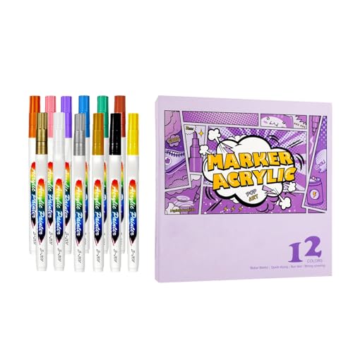 Acrylstifte für Malerei, Acrylstifte mit feiner Spitze – Graffiti-Marker, wasserdicht, nicht klebend, Farbstifte mit feiner Spitze, bunte Marker, Acrylfarbstifte von Generic