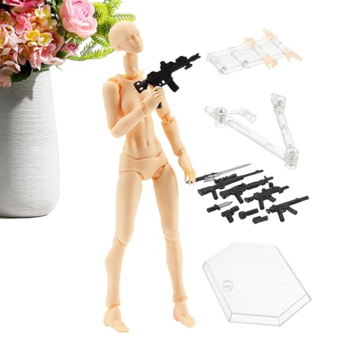 Actionfigur – Bewegungsmodell mit beweglichem Verbindungs-Stopp, um 360 °, sehr bewegliche Minifigur mit flexiblen Gliedmaßen, Mehrzweckpuppe für Animation und Dekoration von Generic