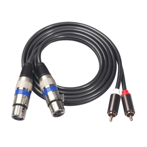 Adapterkabel Dual R-CA auf Dual XLR 3-polige Buchse, tragbar, Mehrzweck, leicht, Metall, vergoldet Adapterkabel Dual R-CA auf Dual XLR 3-polige Buchse, tragbar, Mehrzweck, leicht, Metall, vergoldet von Generic