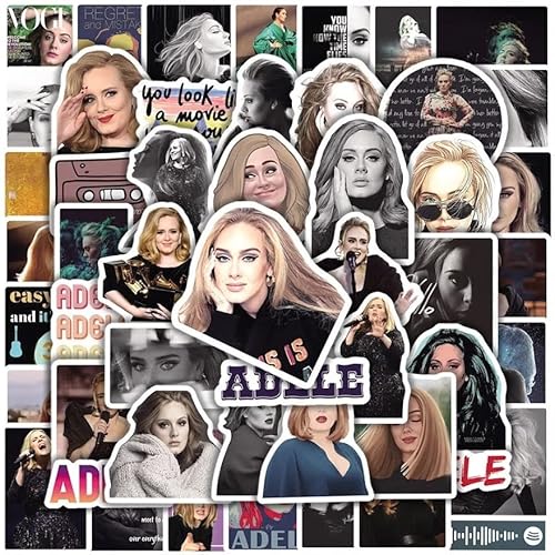 Adele Singer Vinyl-Aufkleber für Laptops, Handys, Wände, Gepäck, Bücher, Wasserflaschen, 50 Stück von Generic