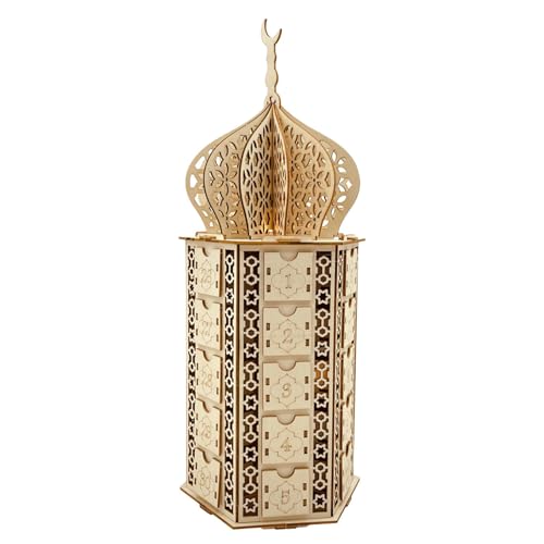 Adventskalender - Countdown Kalender aus Holz | Dekorative Schubladenbox Muslimische Festival Dekoration Islamischer Kalender für Zubehör Adventskalender - Countdown Kalender aus Holz | Dekorative Schubladenbox Muslimische Festival Dekoration Islamischer Kalender für Zubehör von Generic