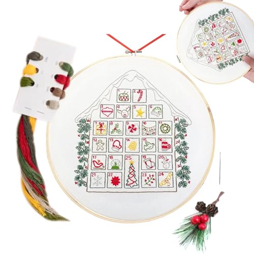Adventskalender-Stickerei-Set – Weihnachtsadventskalender-Stickerei, klassisches Weihnachts-Stickerei-Set | Stoff-Stickerei-Set, Stickset mit einzigartigen Figuren Adventskalender-Stickerei-Set – Weihnachtsadventskalender-Stickerei, klassisches Weihnachts-Stickerei-Set | Stoff-Stickerei-Set, Stickset mit einzigartigen Figuren von Generic