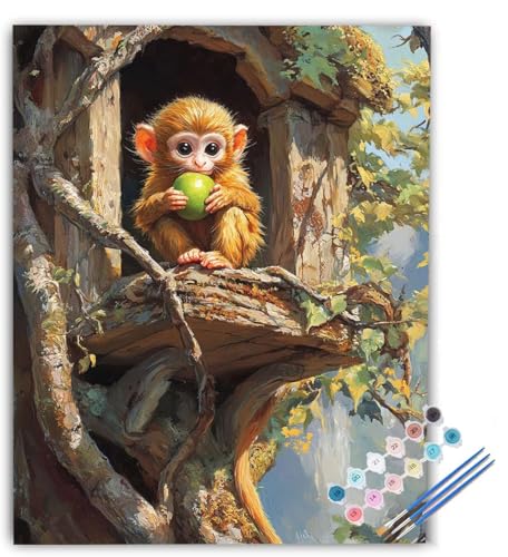 Affe Malen Nach Zahlen Erwachsene Grün Malen Nach Zahlen, DIY Ölgemälde Leinwand Malset mit Pinsel und Acrylfarben Kreativ Set für Erwachsene zur Home Haus Deko Geschenk 30x40cm Ohne Rahmen dJ-3116 Affe Malen Nach Zahlen Erwachsene Grün Malen Nach Zahlen, DIY Ölgemälde Leinwand Malset mit Pinsel und Acrylfarben Kreativ Set für Erwachsene zur Home Haus Deko Geschenk 30x40cm Ohne Rahmen dJ-3116 von Generic