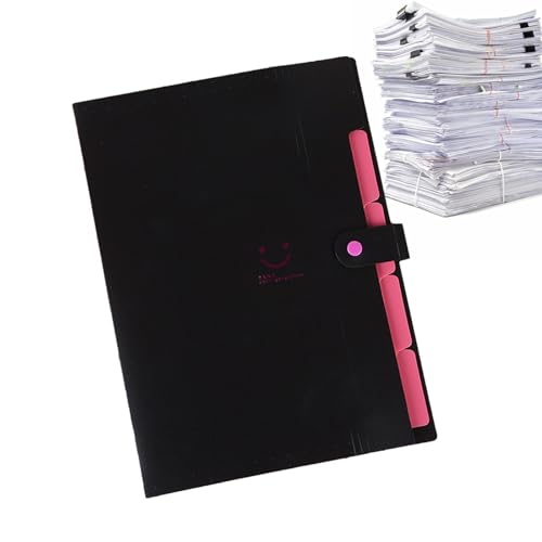 Aktenordner, erweiterbarer Ordner, wasserdichter Dokumentenordner, geteilt, staubdicht, platzsparend, 5 Taschen und 4 Laschen für Papier, Material, Dokumente, Hausaufgaben von Generic