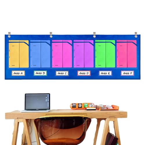 Aktenordner für das Klassenzimmer: Taschenarchivierungsgrafiken mit Etiketten, Aktenhalter für Taschen | Schulpapier-Organizer für zu Hause mit 6 Lehrern von Generic