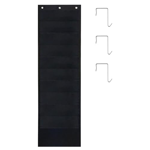 Aktenordner über der Tür – Dokumenten-Organizer über der Tür, multifunktionaler Organizer mit 10 Fächern, Büchertasche, Metallhaken für Schreibwaren von Generic