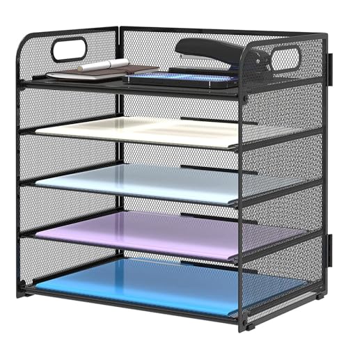 Aktenordnertablett - Briefablage für Schreibtisch-Organizer aus Mesh | Papierorganizer aus Metall, Dokumentenordner aus Mesh für Schreibtisch, Papierablage für von Generic