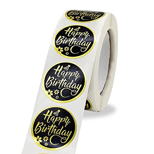 Alles Gute zum Geburtstag Stickers Etiketten Aufkleber, für Geschenk Party Umschlag Dekoration DIY-Geschenk,golden von Generic