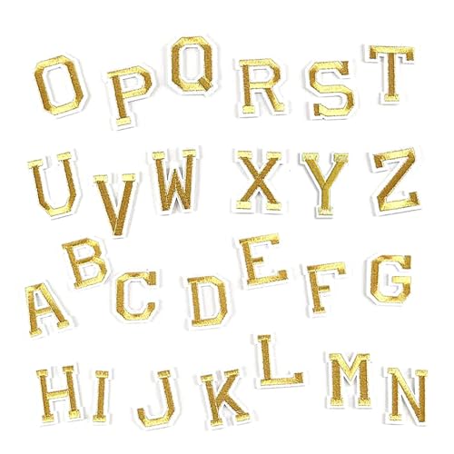 Alphabet-Patches zum Aufbügeln, 26 bestickte Patches zum Aufnähen, bestickte Patches für Schuhe, Jacken, Hemden und Hüte von Generic