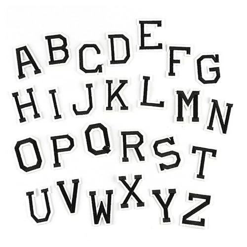 Alphabet-Patches zum Aufbügeln, Buchstaben-Patches zum Aufbügeln, 26 bestickte Aufnäher zum Aufnähen, bestickte Patches mit Buchstaben des Alphabets zum Aufbügeln, elegante Aufkleber Creati von Generic