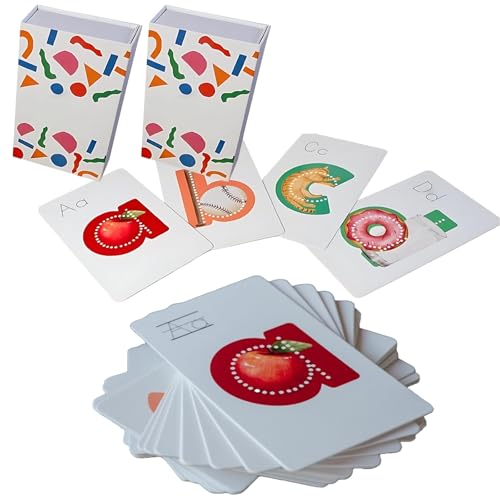 Alphabet-Tool for Vorschulkinder – Lernen Sie Buchstabenlaute doppelt so schnell, 26 ABC-Vokabelkarten, eingebettete Piktogramm-Mnemonik-Alphabet-Karteikarten, Daumenkinos for Lesen und Reimen(2SET) von Generic